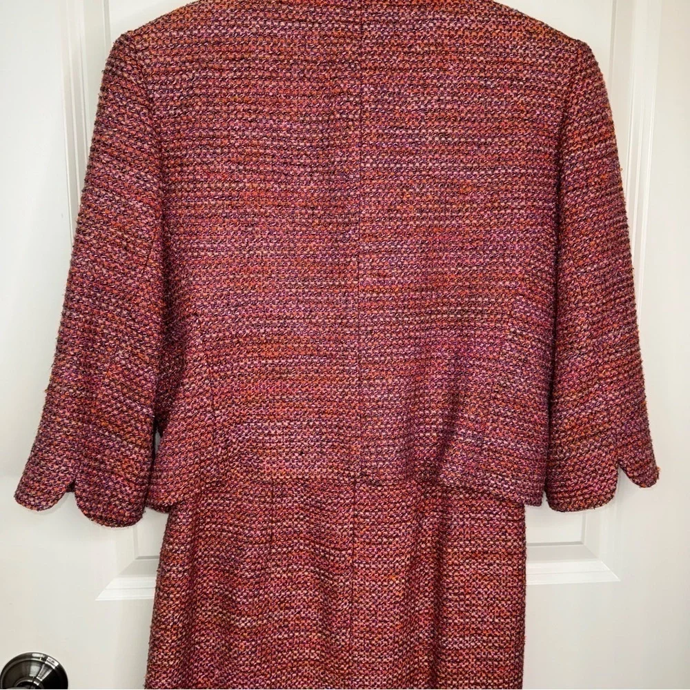 Vintage Talbots two-piece silk blend tweed sheath dress and jacket size 2 petite